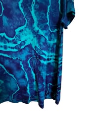 Image 4 of ♻️ UPCYCLED XL Jersey Knit Top in Purple Haze and Teal Geode Ice Dye