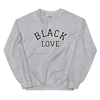 Black Love Varsity College Sweatshirt | Grey Unisex Crewneck Sweater