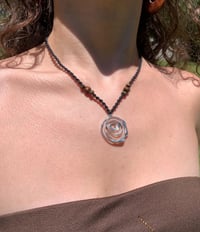 Image 1 of Spiral wood beaded necklace 