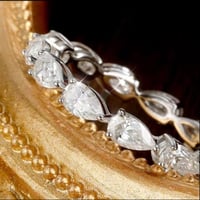 Image 2 of 3x5mm Pear Cut Diamond Eternity Ring