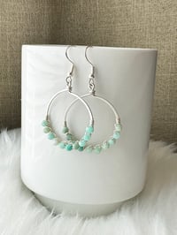 Image 3 of Amazonite (Silver) Hoop Earrings