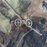 Image 1 of Encircled Oval Star Earrings