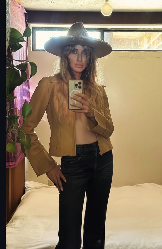 early 1970s leather rocker jacket Santa Fe 60s