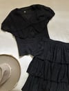 1960s couture italian linen lace set with leather belt 