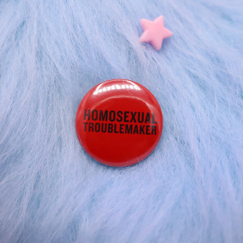 Image of Homosexual Troublemaker Button Badge