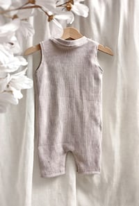 Image 3 of Baby Boy Onesie for Photoshoot | Jeremy | neutral beige |9-12 months | ribbed fabric