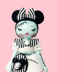 Image 1 of SMALL ZOMBIE ART DOLL DISNEY INSPIRED WITH REMOVABLE PIN 