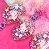 Clown Hello Kitty Glitter Keyring