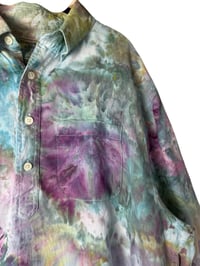 Image 6 of ♻️ UPCYCLED XL Men's Abercrombie 100% Linen Shirt in Soft Watercolor Ice Dye