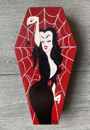 Elvira Spider Coffin Original Painting