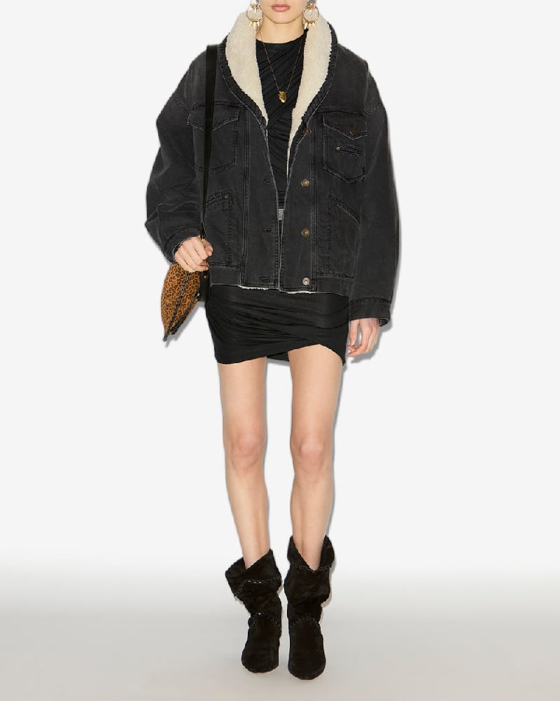 Image of ISABEL MARANT PIMIA JACKET FADED BLACK