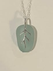 Image 2 of Sea Glass Necklace With Sterling Silver Branch Bail