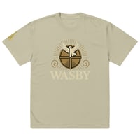 Image 3 of WASBY® Oversized Faded Christian T-Shirt | Faithwear Streetwear with Front & Sleeve Logo