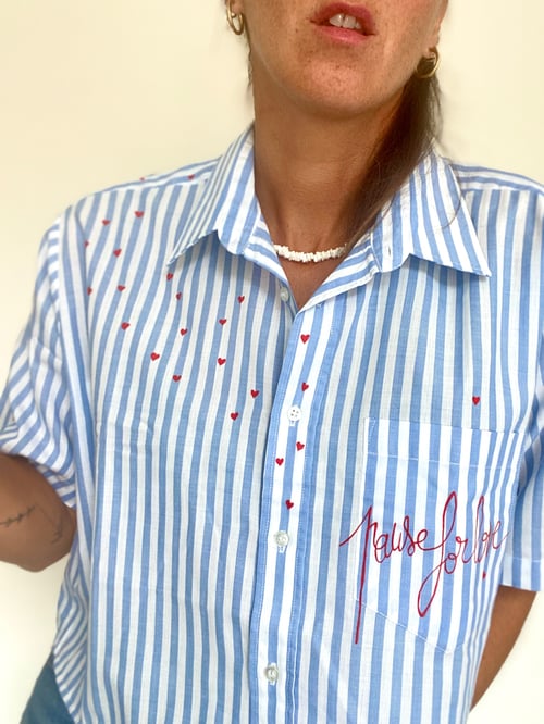 Image of Chemise Crop "pause for love"