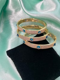 Image 2 of Gold Evil Eye Bangle 