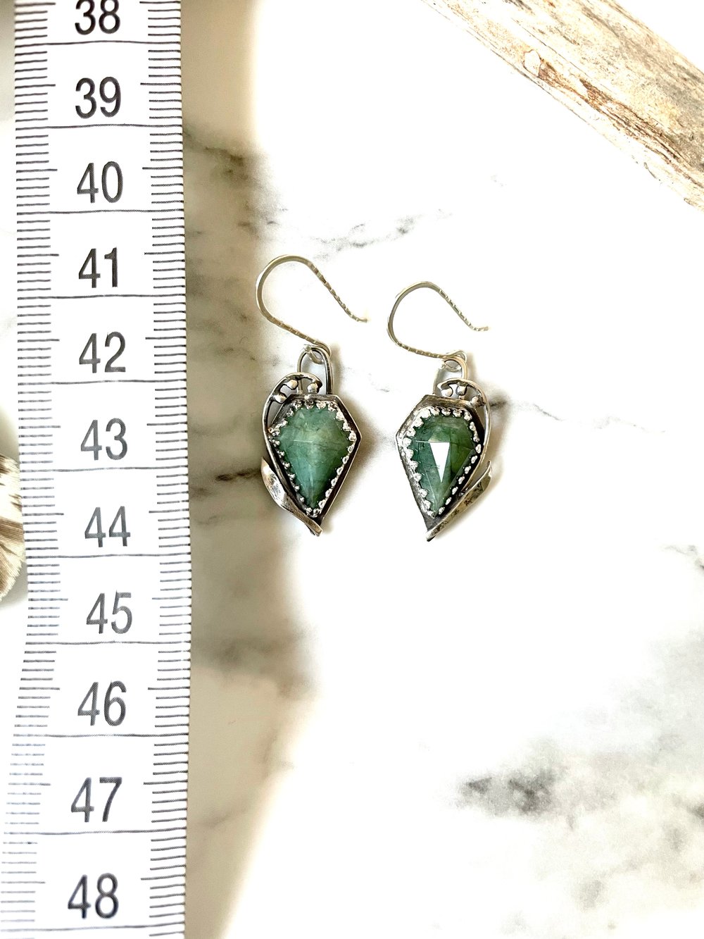 Handmade Sterling Silver Emerald May Birth Stone Earrings Lily Of The Valley 925