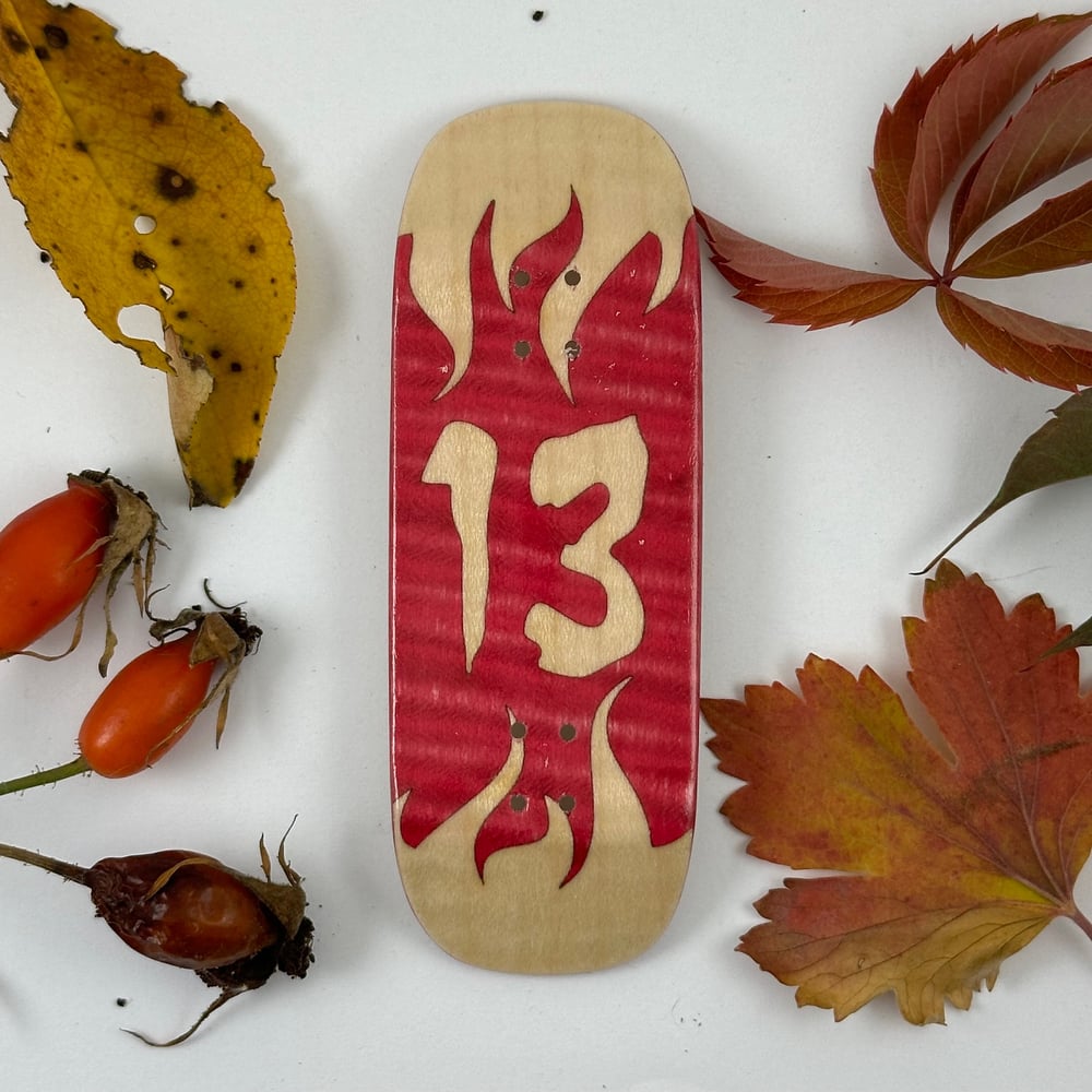 Image of Friday the 13th split ply red&white deck