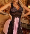 Pink Lace Babydoll with Robe