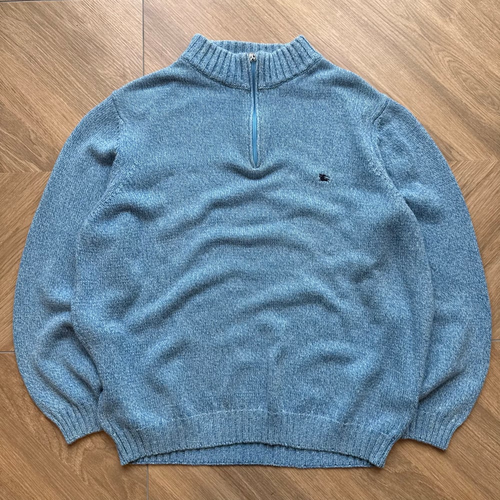 Image of Burberry London 1/4 Zip Up Sweatshirt, Size Large