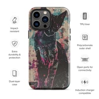 Image 20 of Colorful Watercolor Paint Splatters Black Cat Tough Case for iPhone®