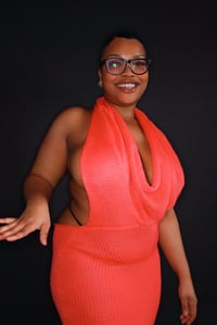 Image 2 of Scoop Neck Knit Midi Dress