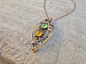 Green (or blue) and yellow pendant 