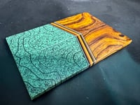 Image 3 of Desert Ironwood & TOPO Grip-Tec GLOW Segmented Knife Scales