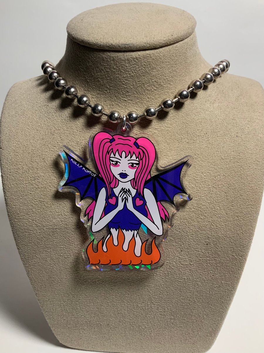 Image of Fire Fairy Ball Chain Necklace