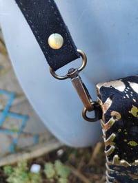 Image 6 of Woodstock cross body/ passport bag - Black and turquoise stone