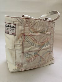Image 5 of B91 denim patchwork rainbow squiggle Pantone 