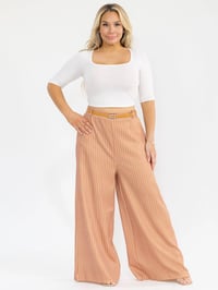 Image 1 of Rust Orange Palazzo Stripe Pant