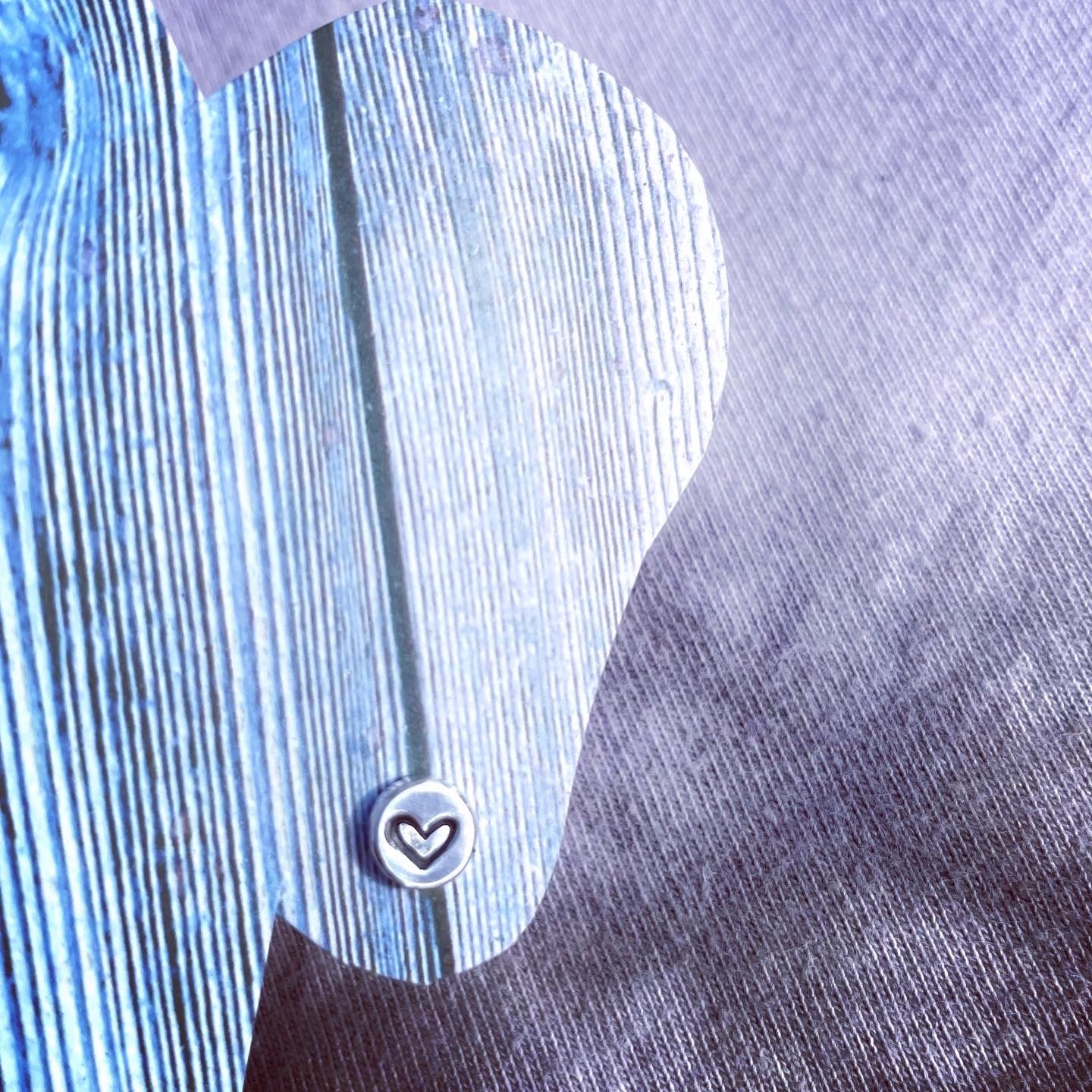 Image of Handmade Sterling Silver Love Heart Stud Earrings 