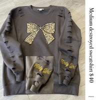 Medium Leopard flirty girl destroyed sweatshirt 