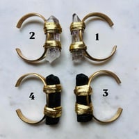 Image 4 of CLEAR LEMURIAN QUARTZ sold brass cuffs