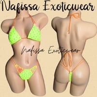 Image 2 of Neon Yellow Backless Bodysuit and Thong Sets