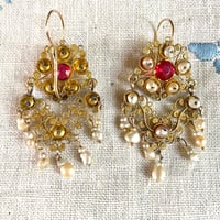 Image 2 of OAXACAN PEARL FILLIGREE EARRINGS