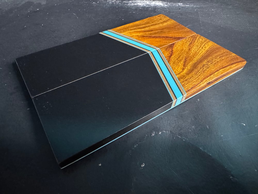 Image of Desert Ironwood & Black Micarta Segmented Knife Scales