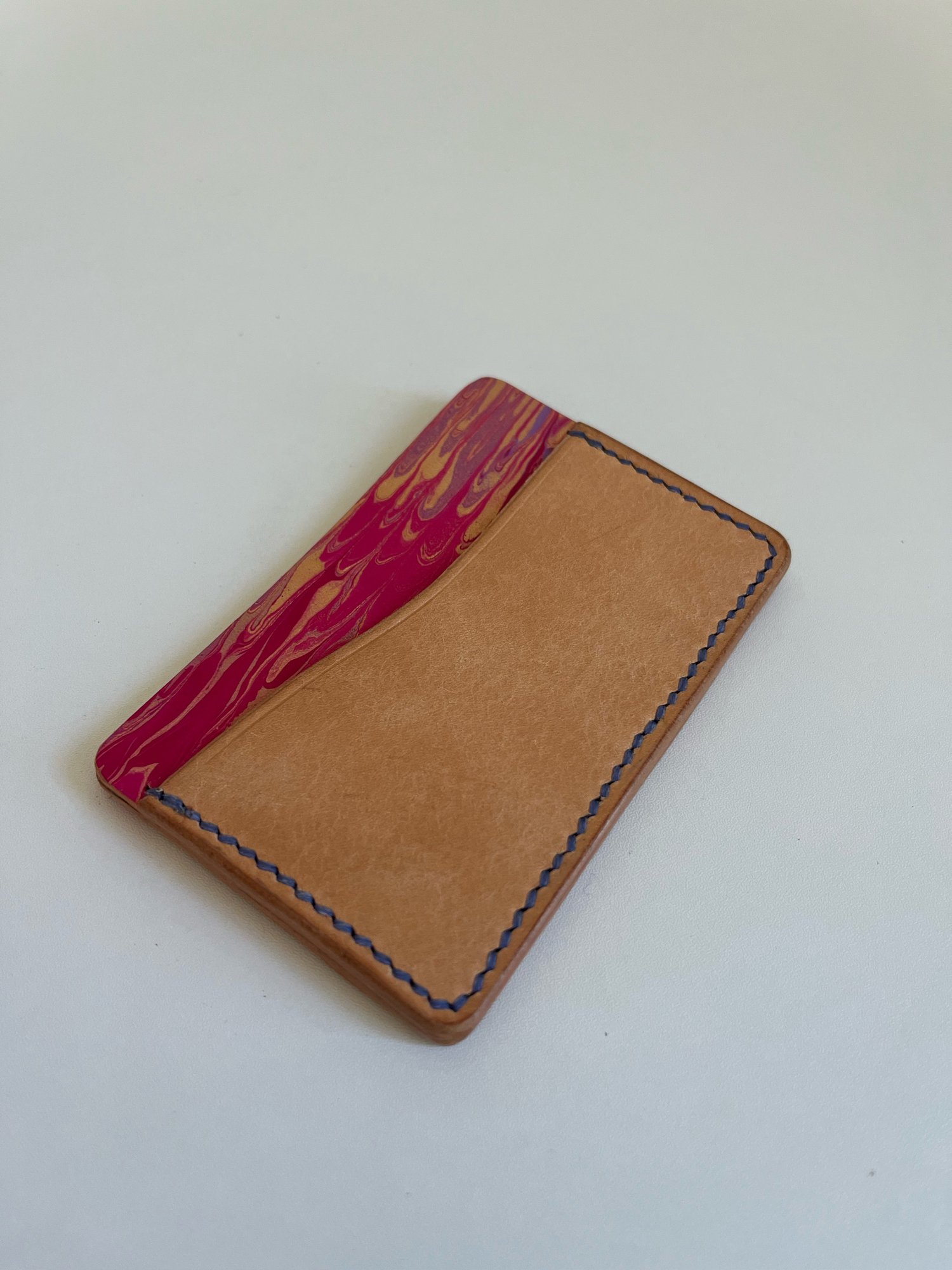 Image of Natural Pueblo/Pink Marbled Horizontal Cardholder 