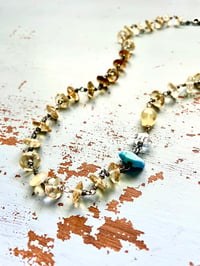 Image 2 of Faceted Citrine Necklace With Golden Hills Turquoise And Opal