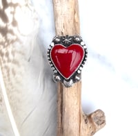Image 1 of Handmade Sterling Silver Rosarita Heart Ring - Extra Embellishments 