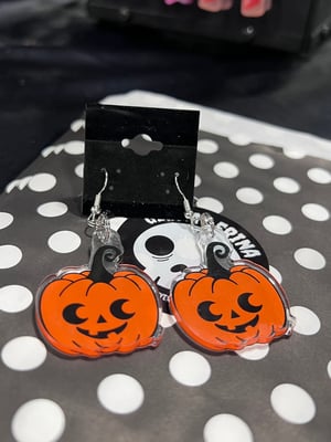 Jack O Lantern acrylic earrings Halloween