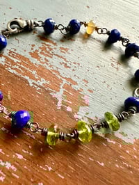 Image 9 of lapis and peridot charm bracelet
