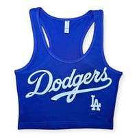 Image 1 of Royal Blue Crop Racerback Tank 
