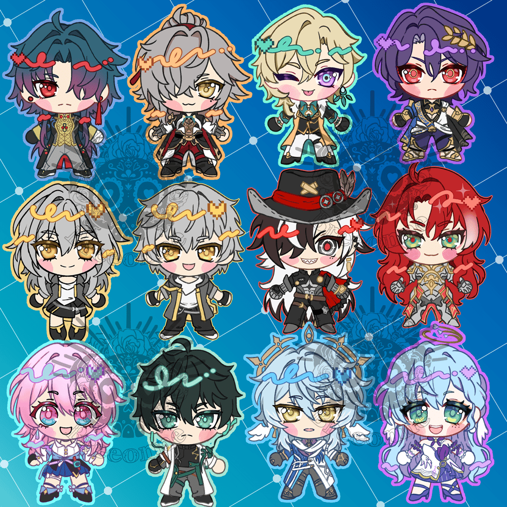 Image of 🚂 PREORDERS OPEN 💫 Honkai Star Rail Chibi 3 piece Ring Charm