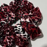 Image 2 of Red Leopard Velvet Handmade Scrunchie | Limited Edition