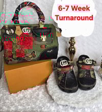 Image 1 of Black Gorg Girl & Camo Crocs & Bag