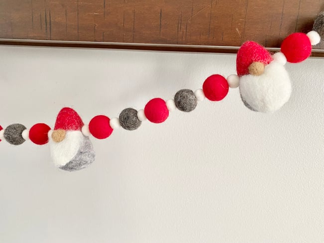 Gnome for the Holidays Felt Ball Garland