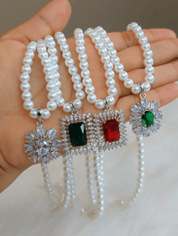 Image 1 of Riya_American Diamond Pearl Set 