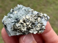 Image 8 of Cubic Pyrite & Fine Quartz Points Cluster Bulgaria Specimen #2613
