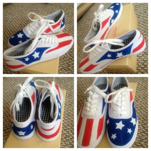 Image of Red White & Blue American Flag Shoes